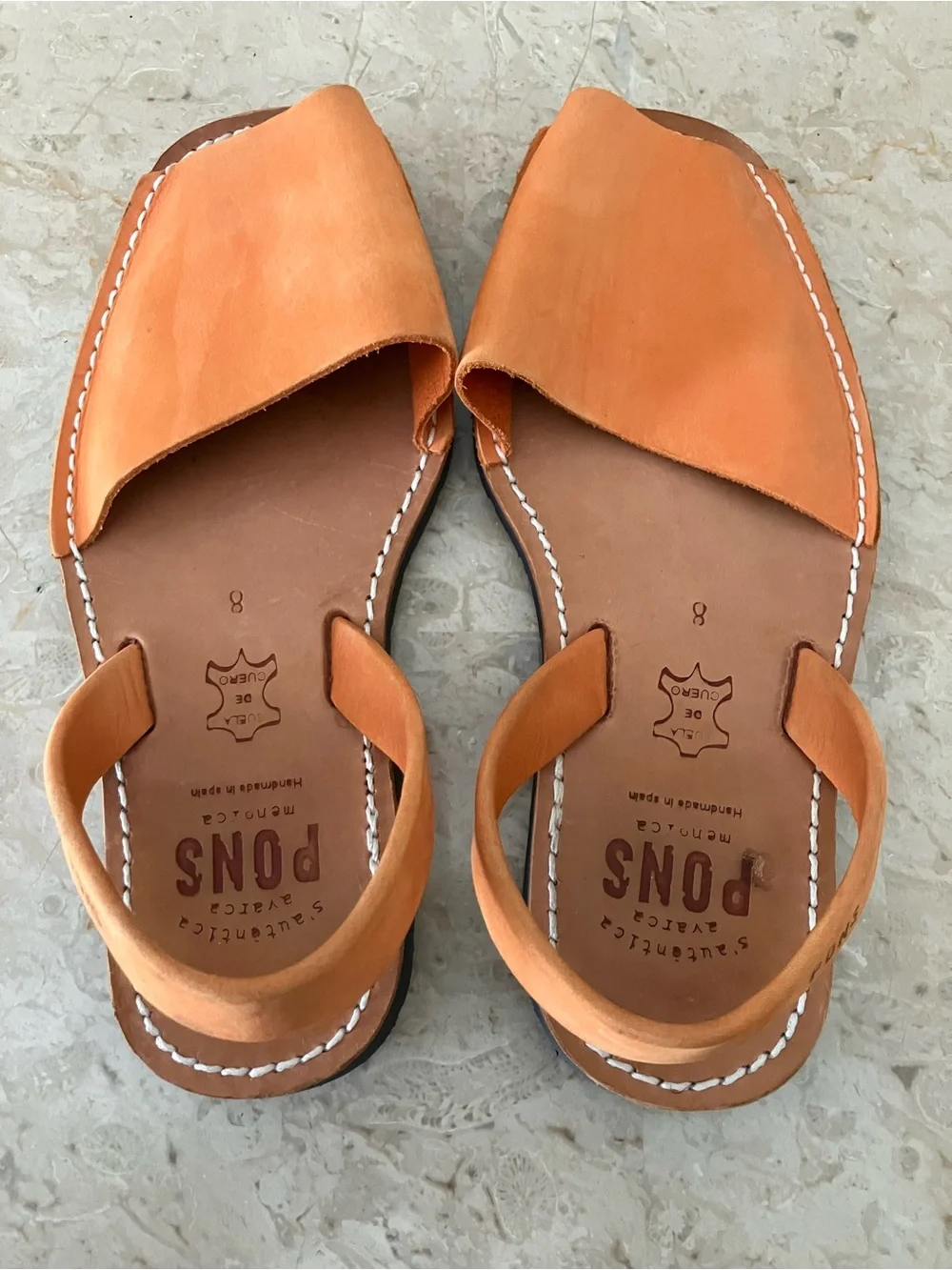 PONS Women's Leather Slingback Sandals in Tan - Picture 4 of 9
